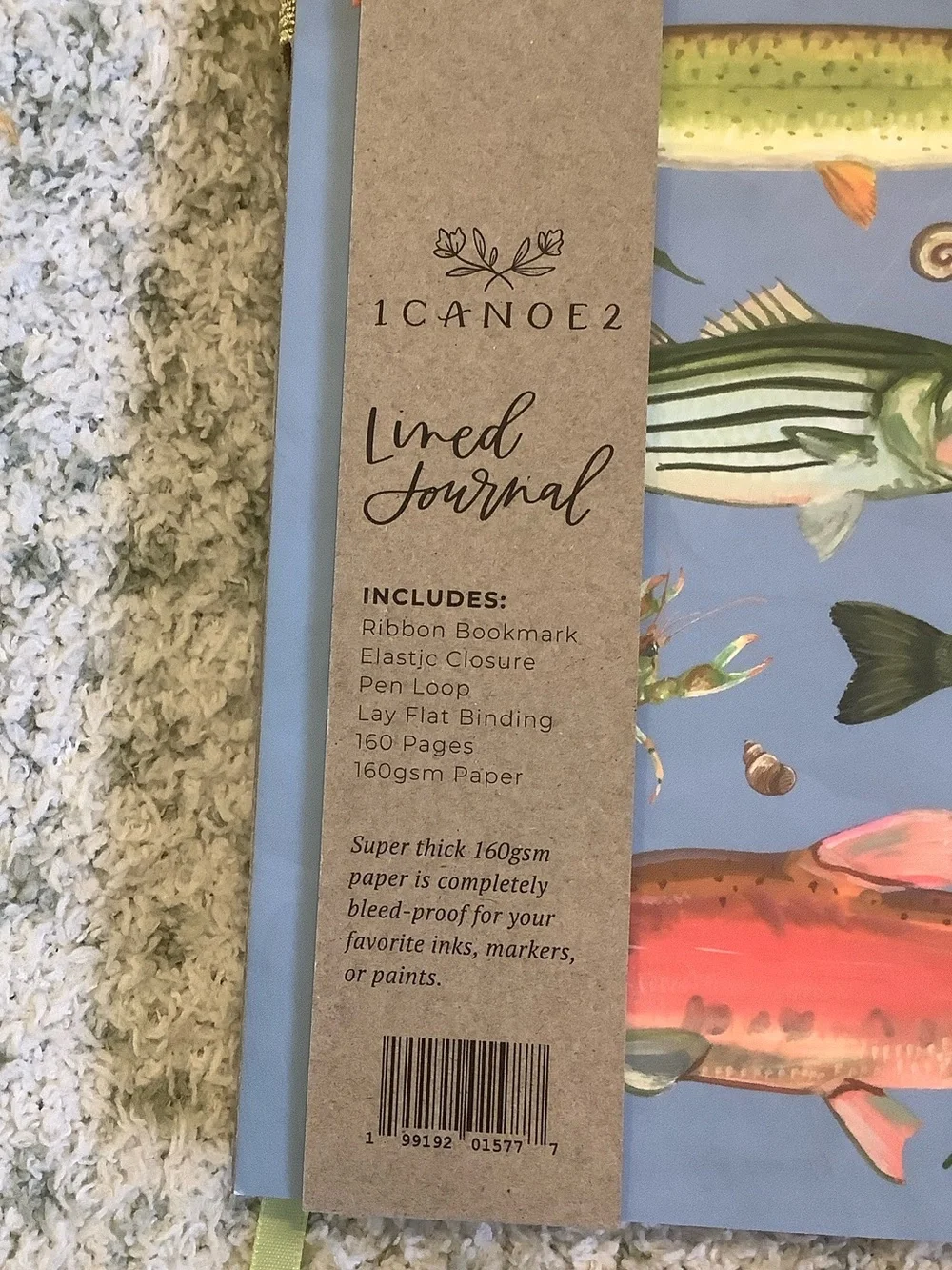 Fish HardCover Lined Notebook Travel Vacation Camping Journal NWT 160lined pages